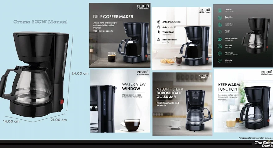 Croma 600W Manual Espresso Coffee Maker