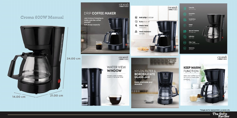 Croma 600W Manual Espresso Coffee Maker
