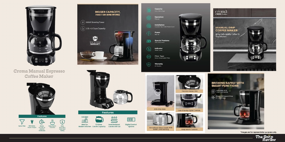 Croma Manual Espresso Coffee Maker