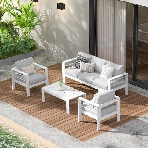 Wisteria Lane / Hillga Luxury Aluminium + Thick Cushions Set
