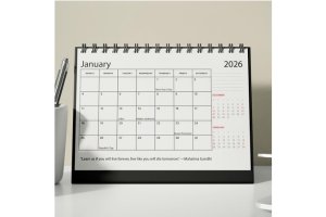 Kaameri Bazaar Black Wiro Desk Calendar 