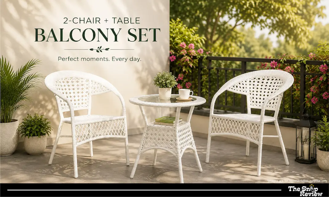 Lotey Indii Homes 2-Chair + Table Balcony Set