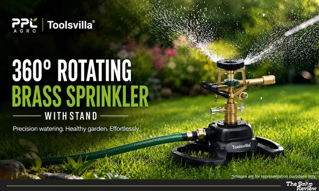 PPL AGRO Toolsvilla 360 Degree Rotating Brass Sprinkler with Stand PPL AGRO Toolsvilla 360 Degree Rotating Brass Sprinkler with Stand