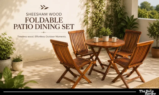 Sheesham Wood Foldable Patio Dining Set