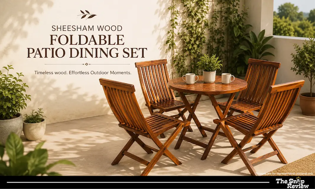 Sheesham Wood Foldable Patio Dining Set
