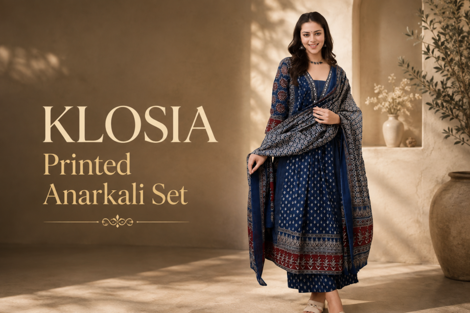 KLOSIA Printed Anarkali Set