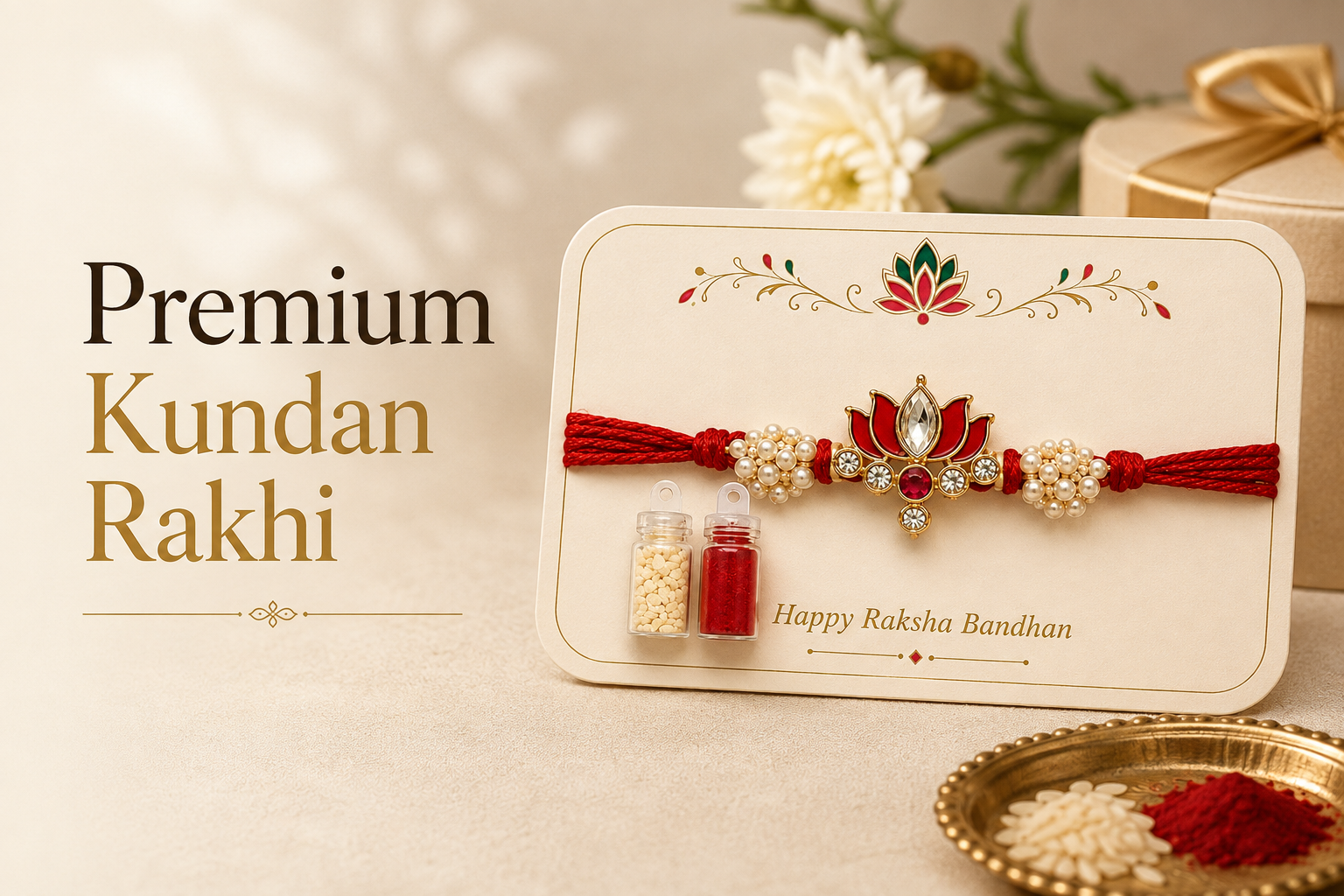 Premium Kundan Rakhi