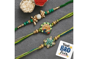 eCraftIndia Designer Peacock Rakhi Set