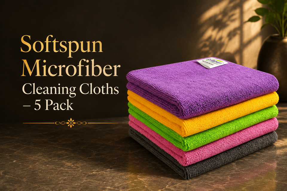 Softspun Microfiber Cleaning Cloths – 5 Pack