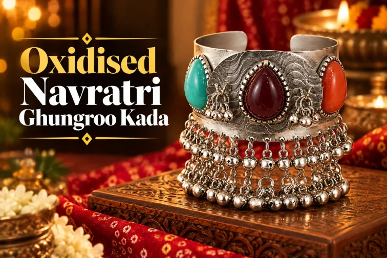 Oxidised Navratri Ghungroo Kada