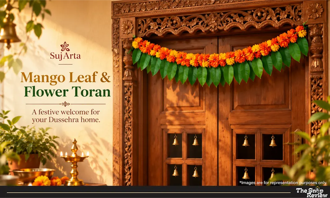 SujArta Mango Leaf & Flower Toran (35-inch) SujArta Mango Leaf & Flower Toran (35-inch)